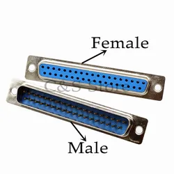 5Pcs DB37 Hole/Pin Female/Male Blue Welded Connector RS232 serial port socket DB D-SUB adapter 37 pin