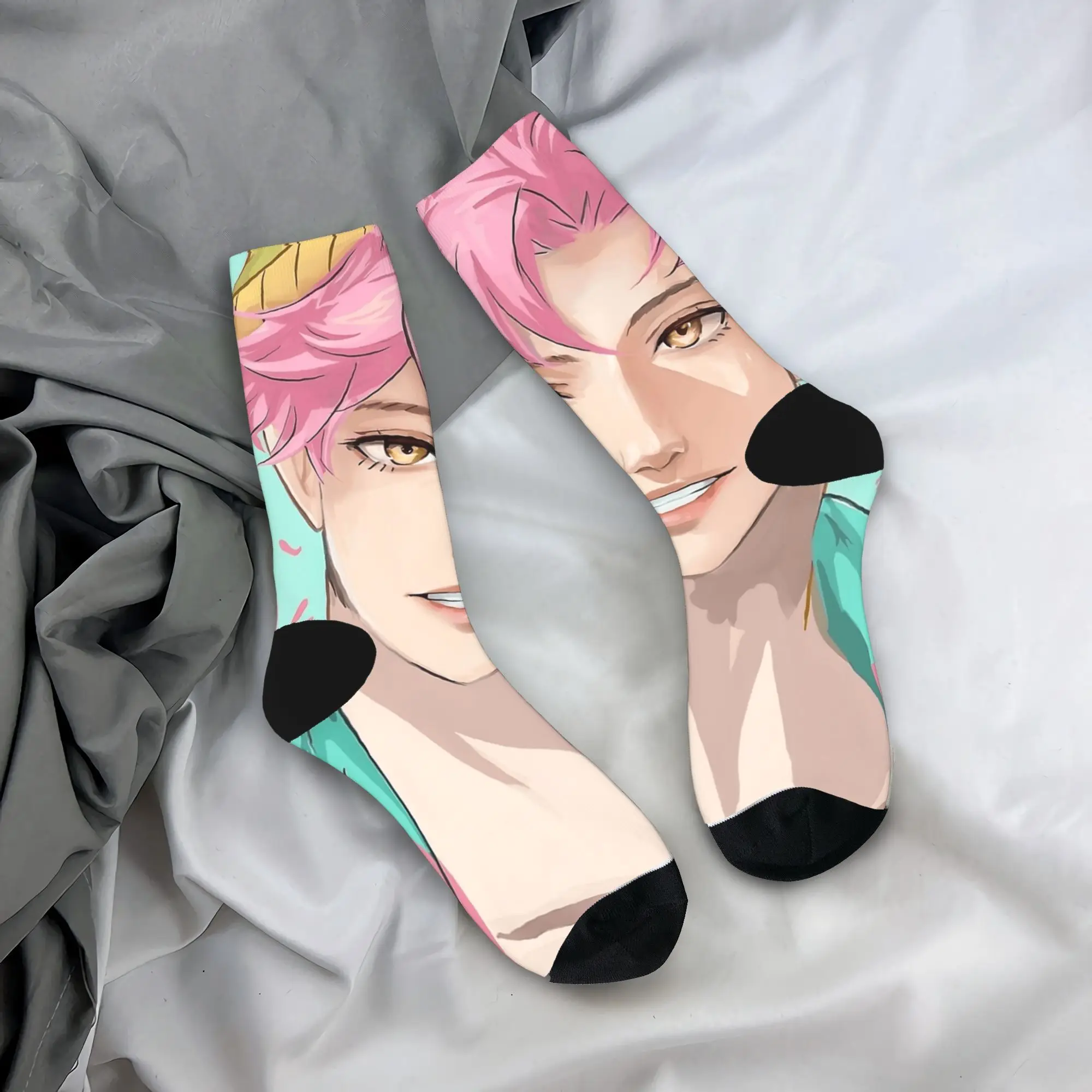 

Baby Saja KPop Demon Hunters Chibi Art Stockings Design Носки для отдыха Осенние противоскользящие носки для взрослых мужчин Спорт на открытом воздухе Мягкие носки