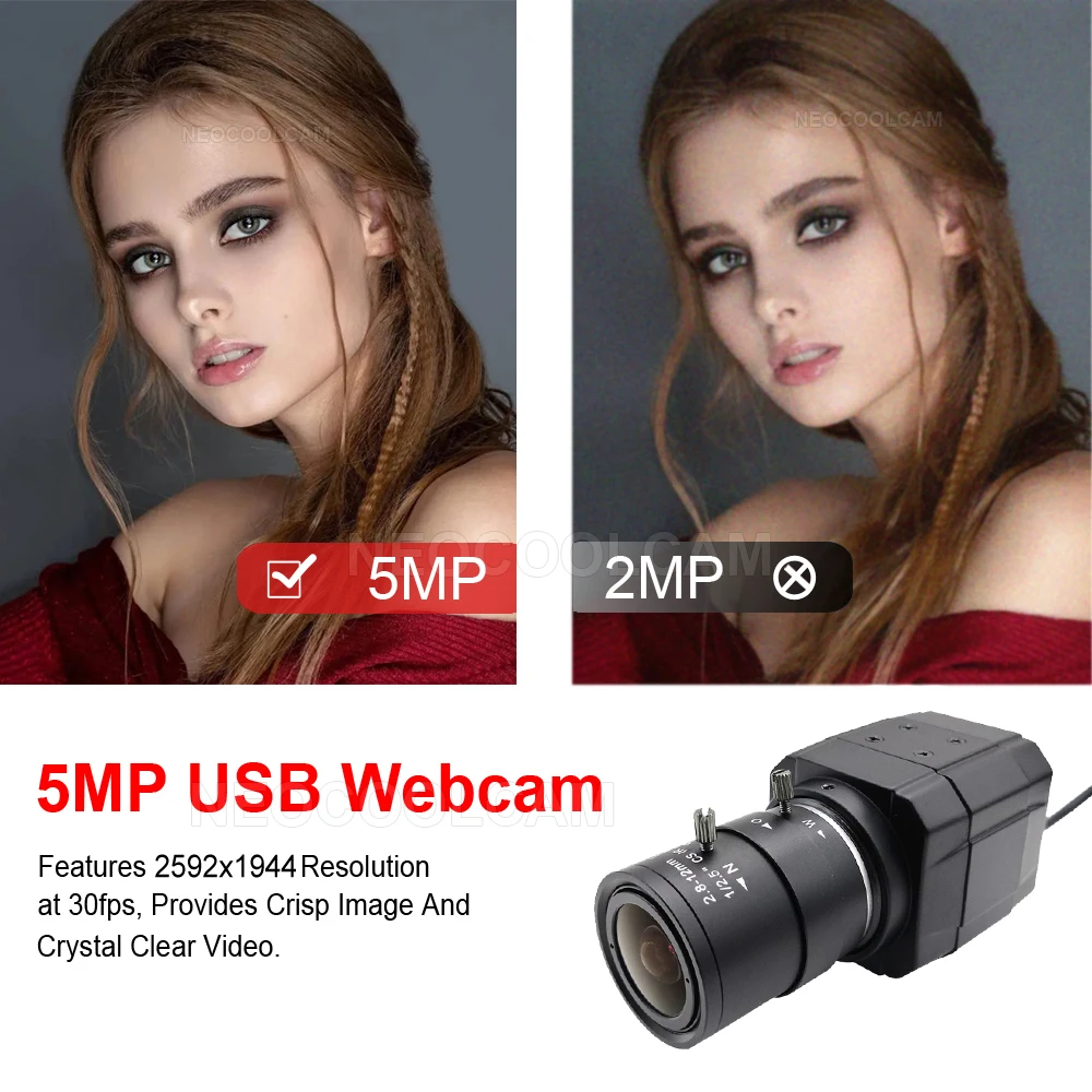 Mini Industrial 30fps 5MP CCD IMX335 USB WebCam UVC OTG PC Video Camera With 3MP HD fix 4mm/6mm/2.8-12mm Varifocal Zoom Lens