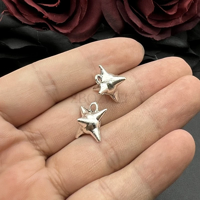 4pcs 15*13mm 3D Punk Thorns Solid Ball Charms Spike Morning Star Pendant Designer Charms Fit Jewelry Making DIY Jewelry Finding