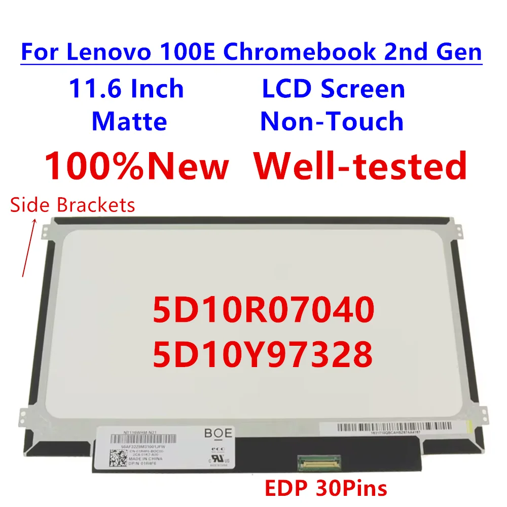 

5D10R07040 5D10Y97328 New LCD LED Screen Panel 11.6" Matte for Lenovo 100E Chromebook 2nd Gen