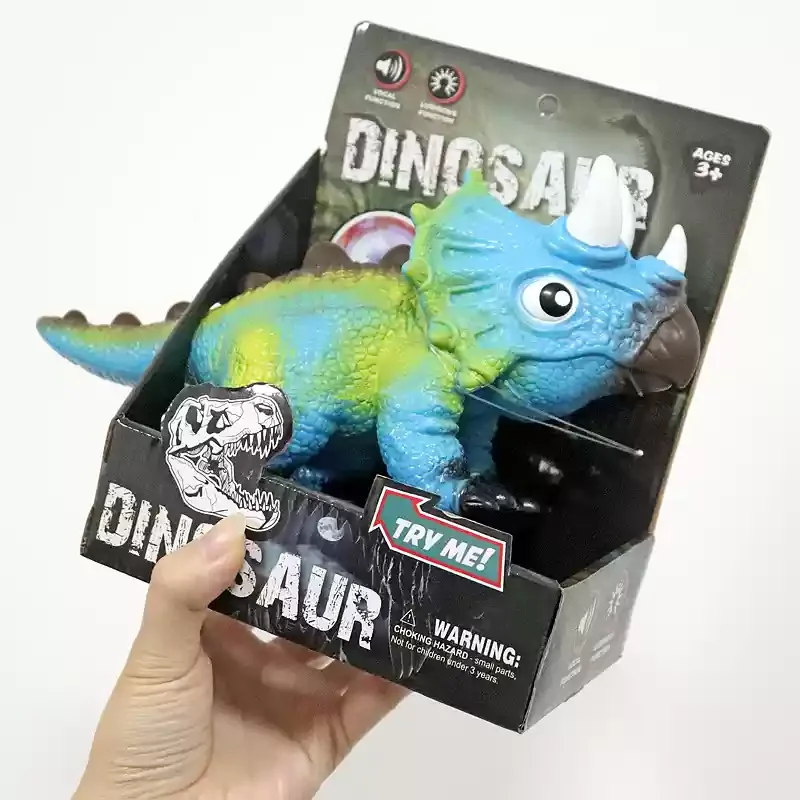 Grand modèle de dinosaure en caoutchouc souple pour enfants, jouet de dessin animé en vinyle, simulation sonore de presse, cadeau pour garçon, degré de chute