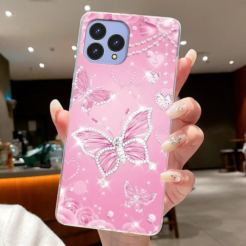Phone Case For Cubot P80 Coque Butterfly Bow Protective Casing CubotP80 Shell Capa Transparent Soft Silicone TPU Cover Funda
