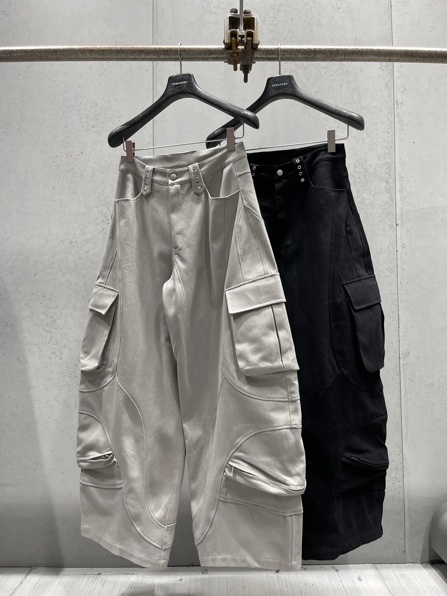 

Мужские повседневные брюки GeWagema: осенне-зимние, свободные, широкие, прямого кроя, с 3D-эффектом, в стиле пэчворк, для отдыха