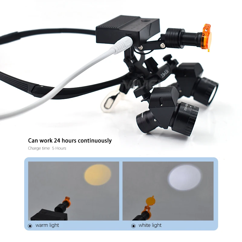 3.5X-5.5X den tal Binocular Magnifier LED Loupe with Adjustable Zoomand Pupillary Distance Oral MedicalInstrument