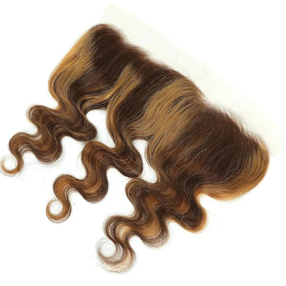 Zestawy typu Body Wave z przednim 4/27 podkreśleniem 100% brazylijski ludzki włos 13x4 HD pasma kolorów Ombre z koronkowym zapięciem z przodu