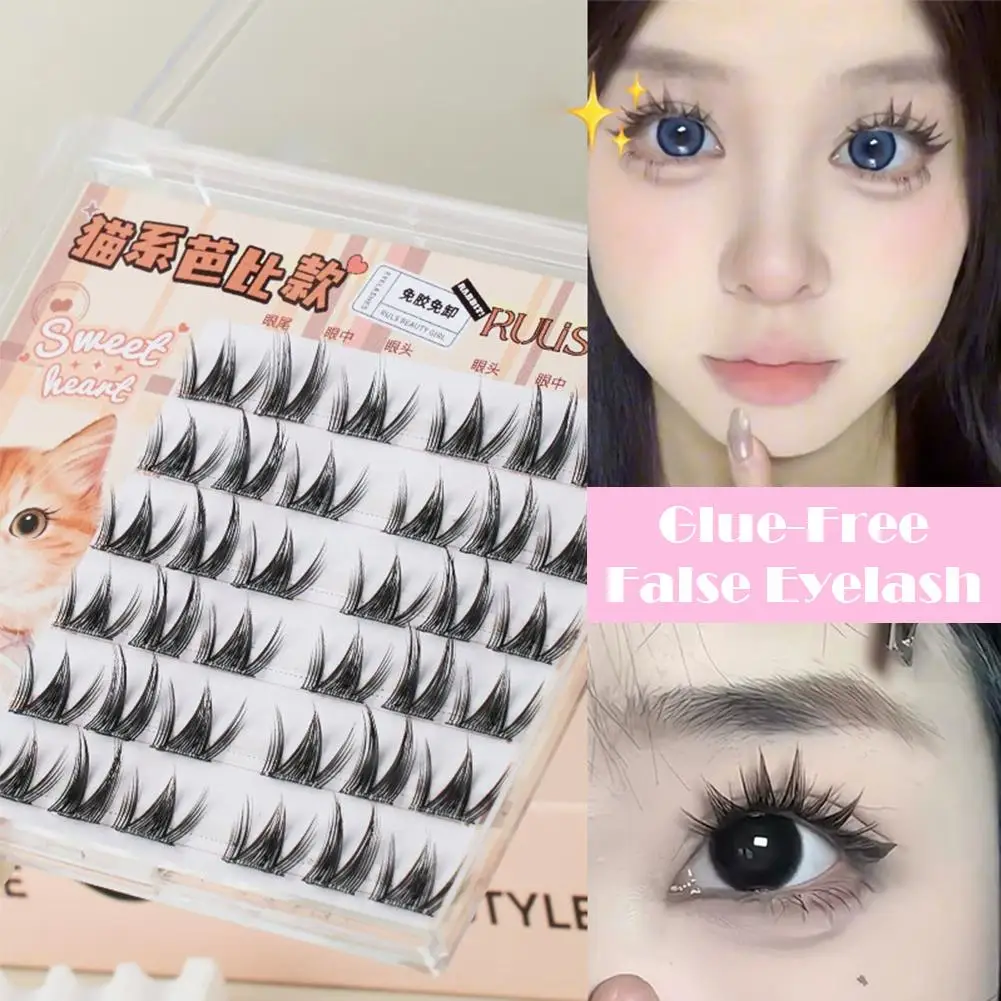 Self Adhesive Eyelashes Press On Eyelash Natural Wispy DIY Eyelash Extensions Fluffy No Glue manga Eye Lashes For Beginners