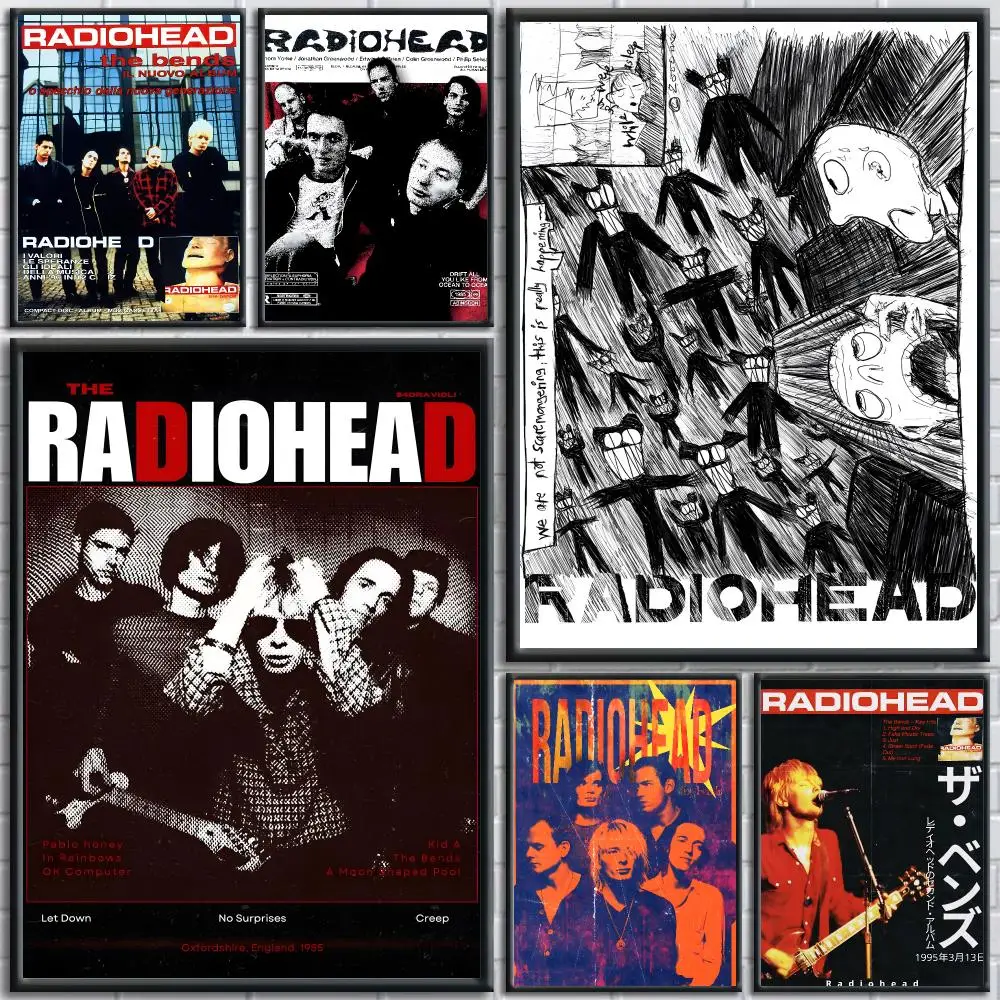 Radiohead band Poster Painting Prints Wall Art Picture Film Room Home Bar Cafe Decor Home  Mural