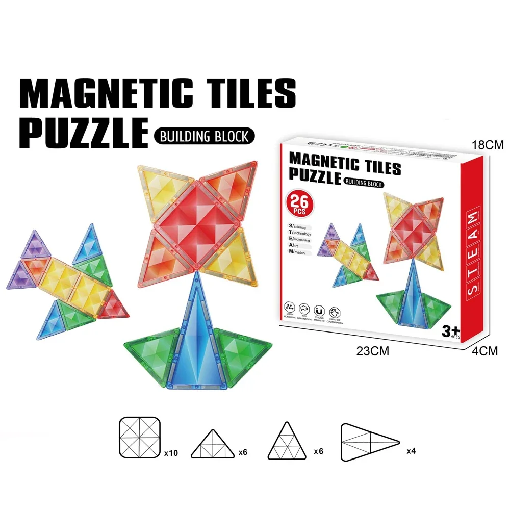 Foglio magnetico per bambini Blocchi magnetici Strumenti educativi Montessori Giocattoli per ragazze Set regalo di compleanno Trapano viso Puzzle magnetico