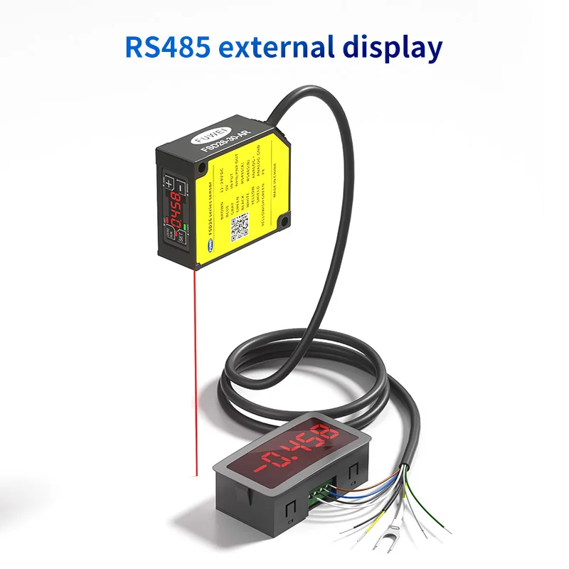 Sensor Pengukur Jarak Laser FUWEI Seri FSD26 2μm Presisi Tinggi RS485 ModBus Analog Jarak Tebal Tinggi 3kHz