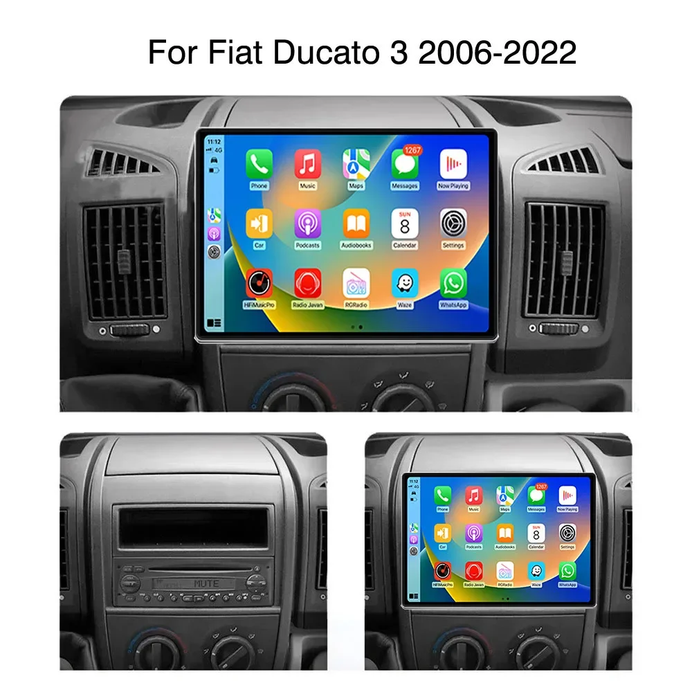 13.1Inch 2Din Android Radio For Fiat Ducato Citroen Jumper Peugeot Boxer CarPlay & Android Auto Stereo 4G+Wifi Multimedia Player