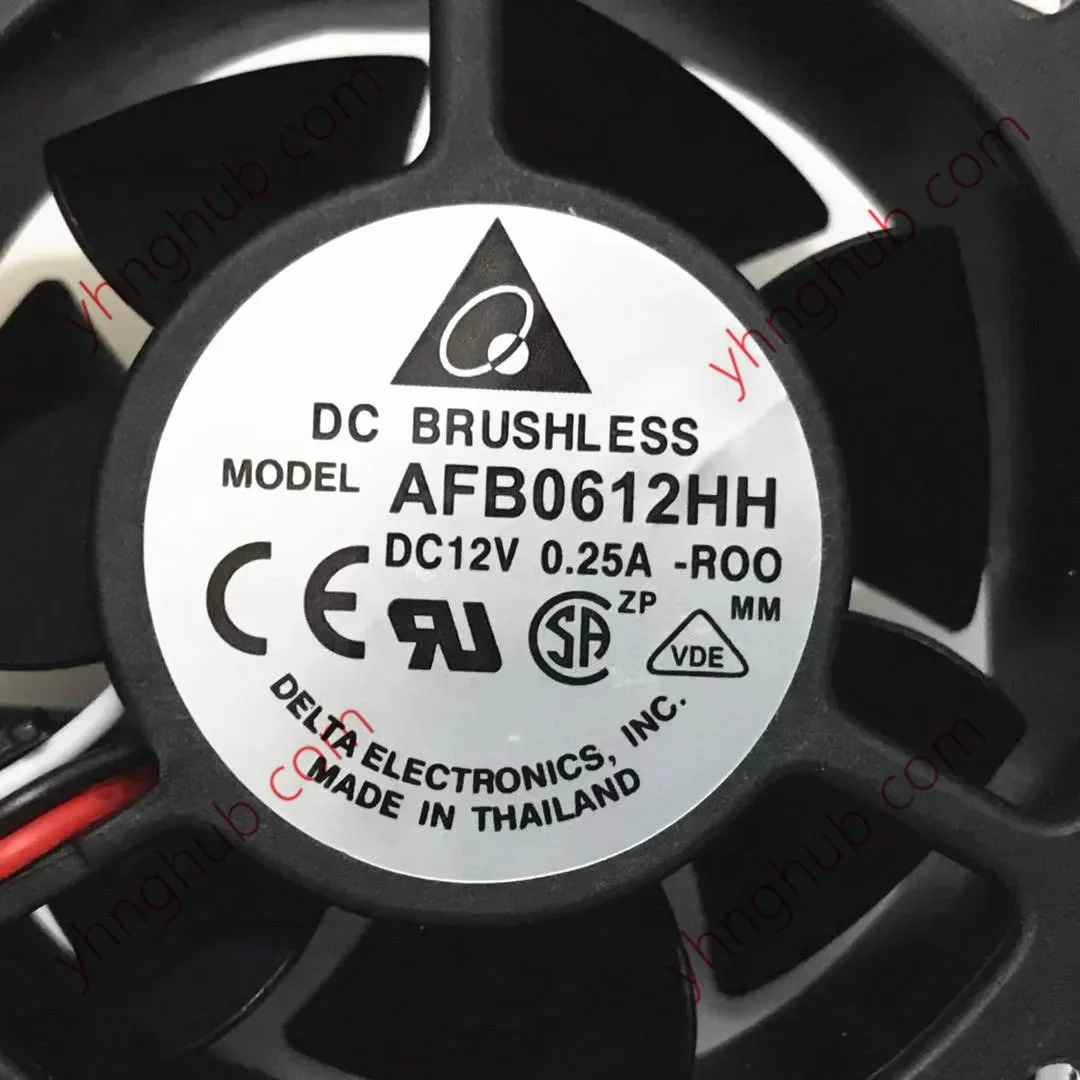 Delta Electronics AFB0612HH R00 DC 12V 0.25A 60x60x25mm Server Cooling Fan