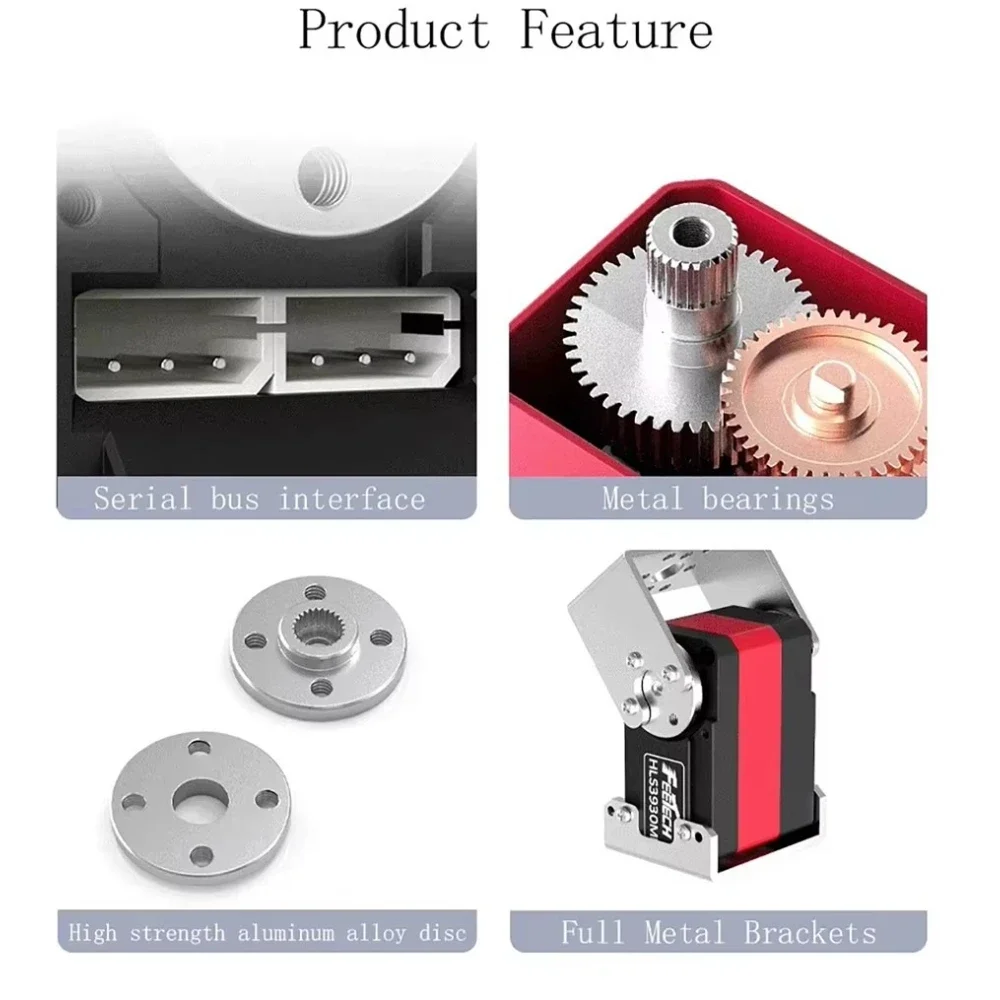 RoRuSFeetech HLS3930M 12V 35kg Core Motor Steel Gear Double Shaft Constant Force Serial Bus  For RC Toys Robot Desktop Robo