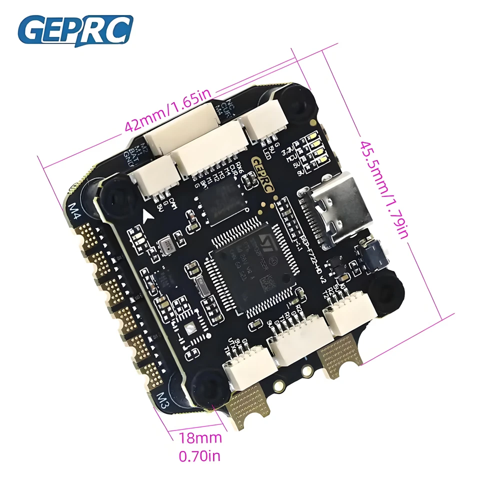 

GEPRC TAKER F722 BLS 65A V2 Flight Stack F722-HD V2 Flight Controller TAKER H65_8S_BLS 65A 4IN1 ESC
