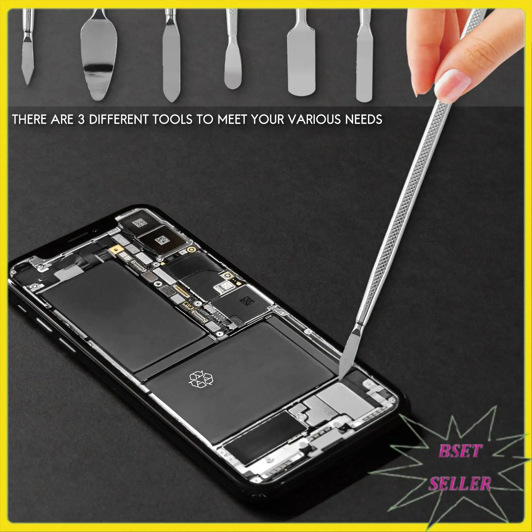 A010 3PCS/Set Of Repair Tools Prying Prying Tool Mobile Phone Tablet Metal Pry Bar Disassembly Tool For Mobile Phone Tablet