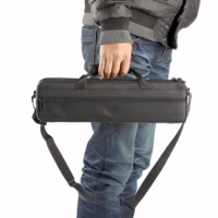 Estuche de flauta negra, accesorios para instrumentos de viento de madera, impermeable, tela Oxford, almohadilla de algodón, bolsa grande con correa, almacenamiento de herramientas de música