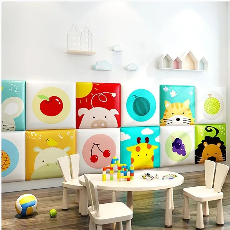 

Cartoon Animal Bed Headboard Anti-collision Wall Panels Childern Bedroom Furniture Cabecero Cama Bed Head Stickers