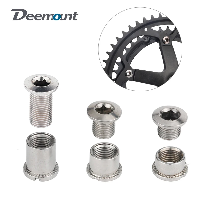 Deemount M8 bulloni filettati per corona singola doppia tripla per bicicletta 6.5/8.5mm di altezza MTB Road Crankset dadi di fissaggio