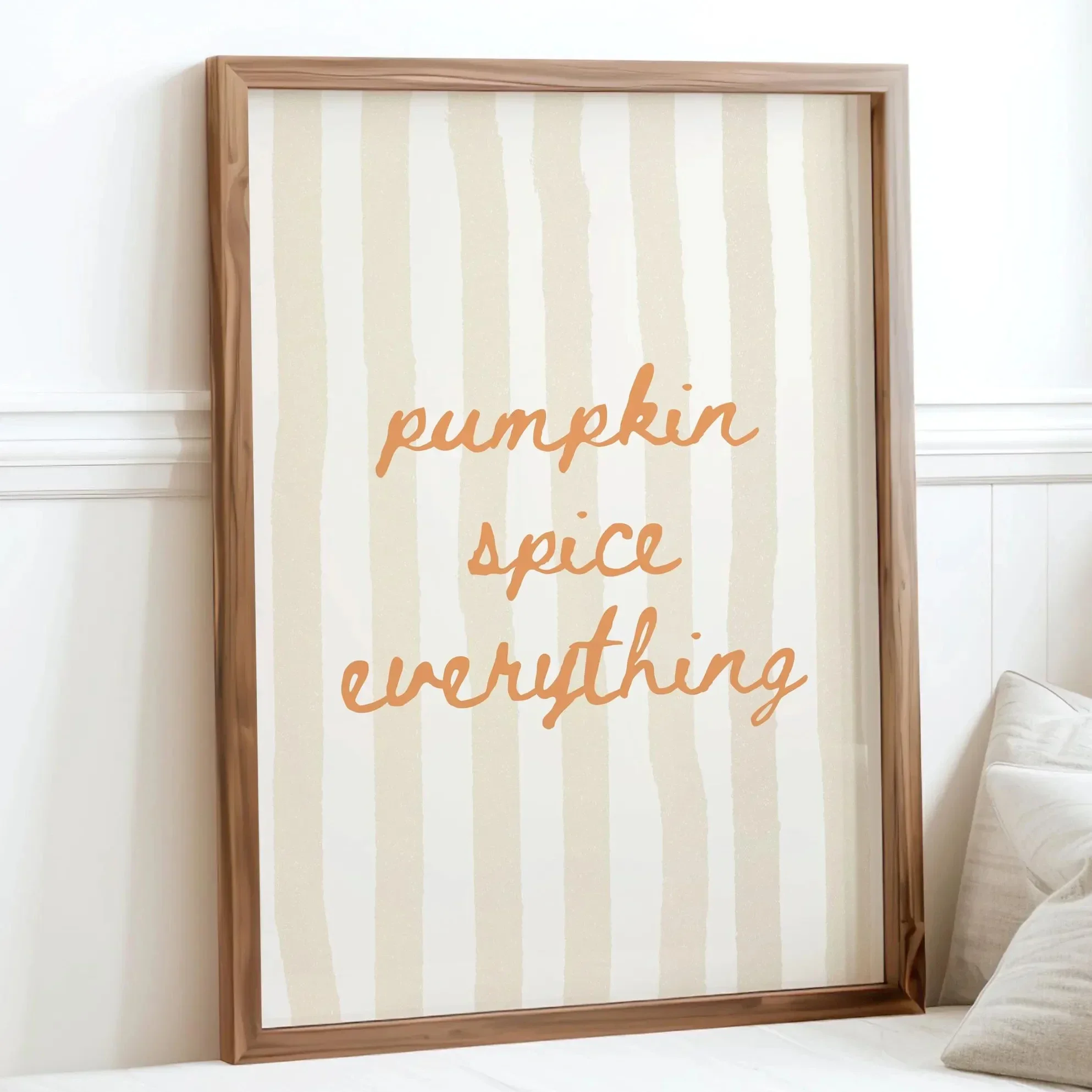 Pumpkin Spice Print Cozy Fall Kitchen Wall Art Neutral Autumn Decor Cute Retro Kitchen Printable Coffee Bar Poster Home Decor
