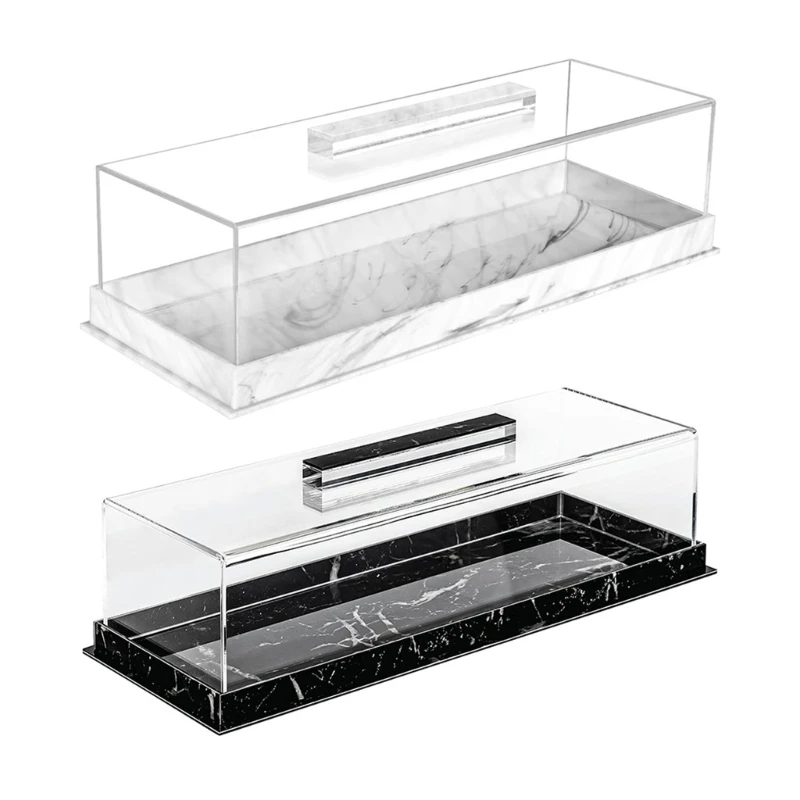 

Rectangular Cake Tray Display Box with Clear Lid Acrylic Cake Holder Dustproof M76D