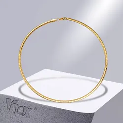 Vnox Contemporary Geometric Chain Choker Necklaces for Women,Gold Color Stainless Steel Link Collar Gift Party Jewelry
