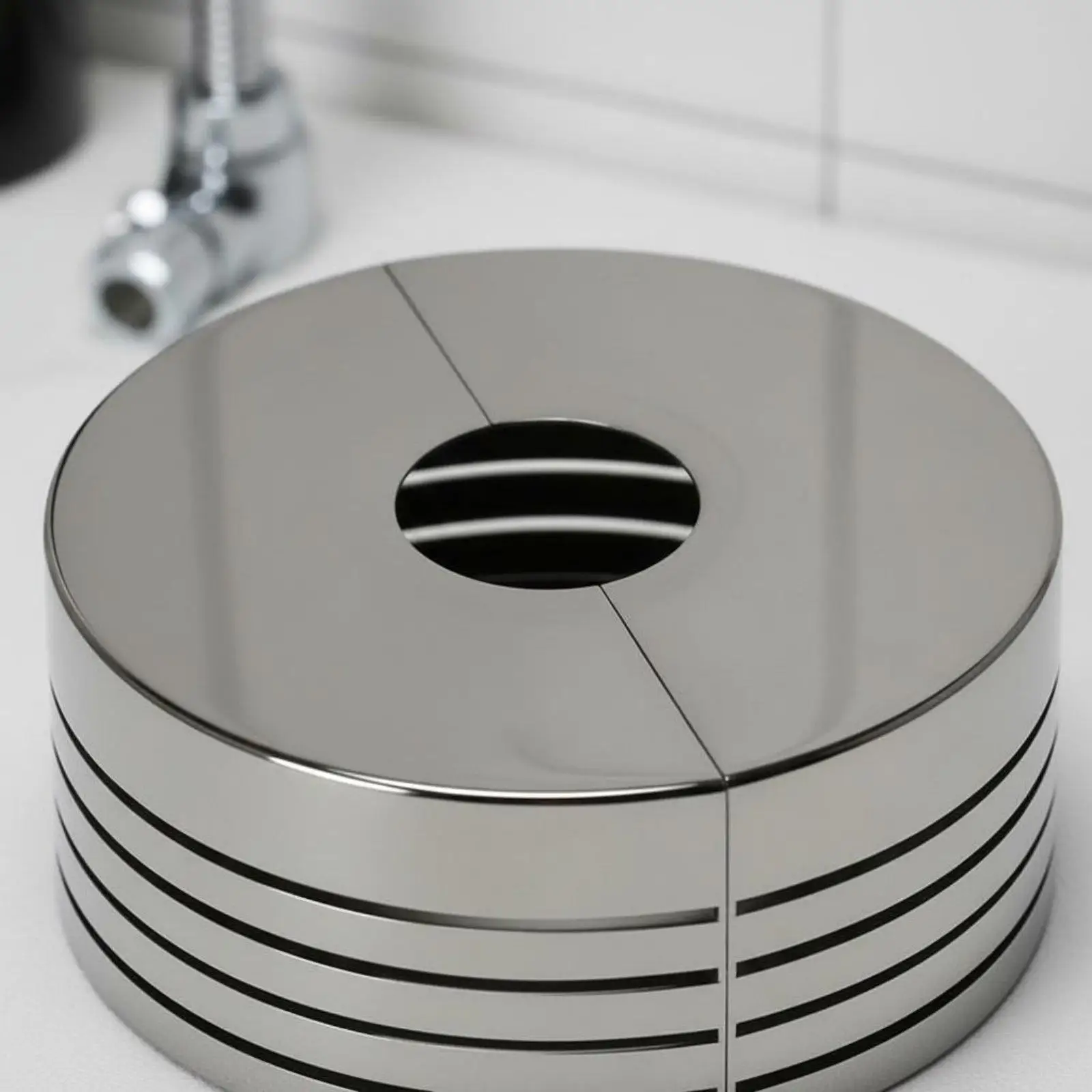 Two Piece Faucet Decorative Cover ABS Plastic Split Flange Hide Wall Gaps Adjustable Height Escutcheon for Kitchen Sink Pipe
