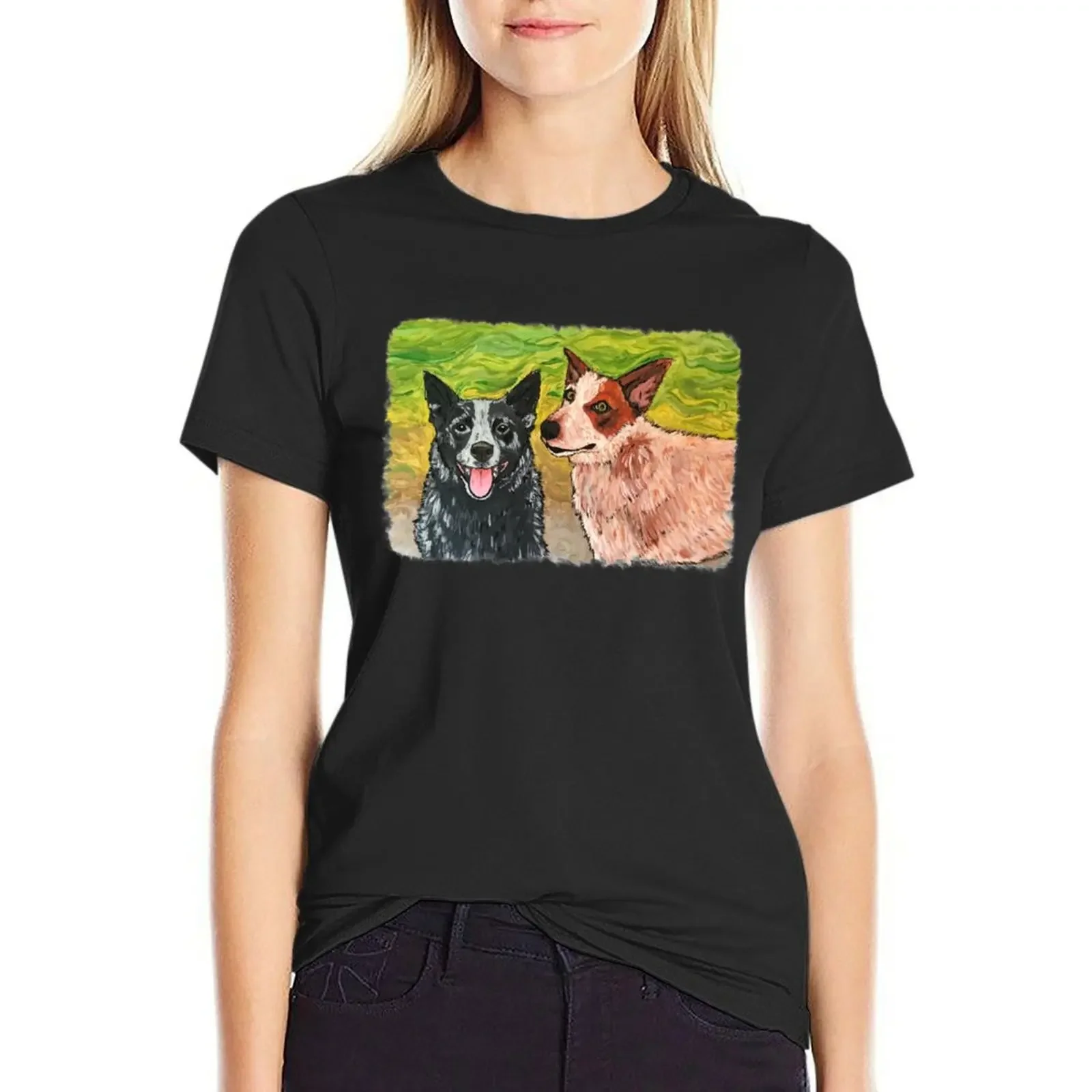 One Heeler, Two Heeler, Red Heeler, Blue Heeler T-shirt Blouse t shirts for Women loose fit