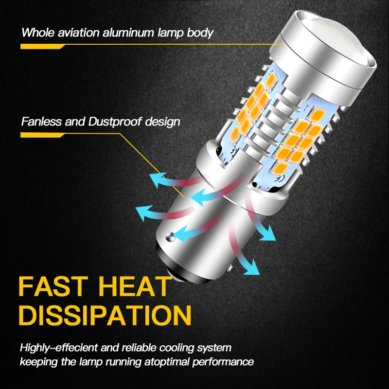 

2pcs For Audi A4 A6L 2005 Yellow Amber 1156 PY21W BAU15S LED Bulbs Turn Signal Lights 30SMD High Quality Bright Car Lamps