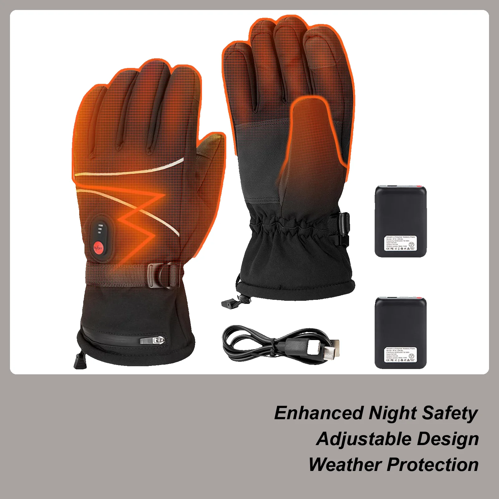 4000mAh Rechargeable Battery Heated Gloves For Winter Men Women Skiing Motorcycle iding Hiking Fishing Hunting Thermal Mittens