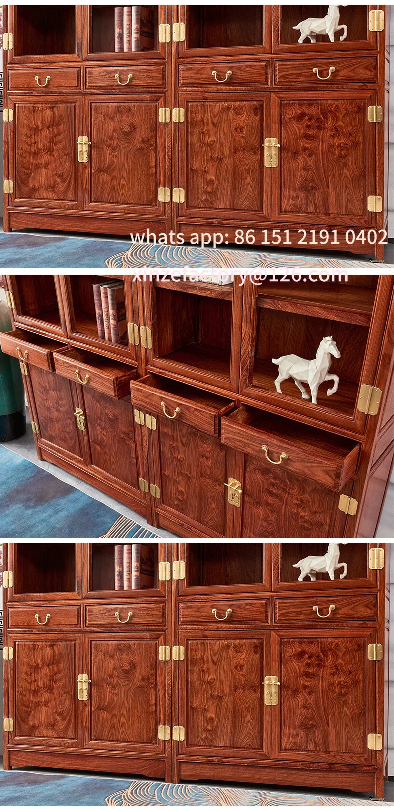 

Customizable mahogany hedgehog red sandalwood bookcase