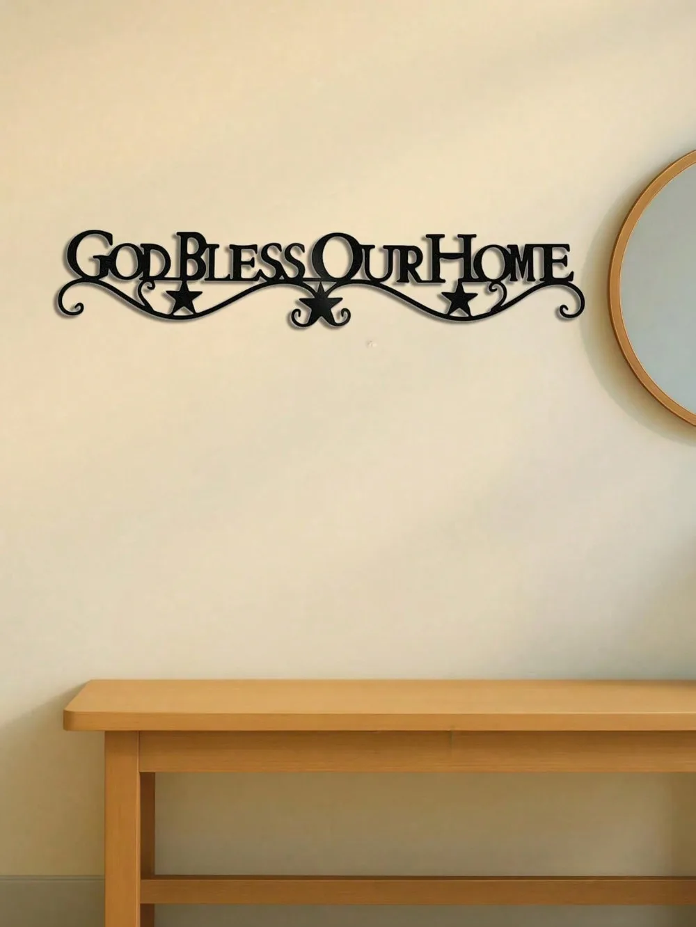 CIFBUY God Bless Our Home Metal Wall Art Iron Sign Farmhouse Decor Inspirational Plaque Gift Easy to Hang