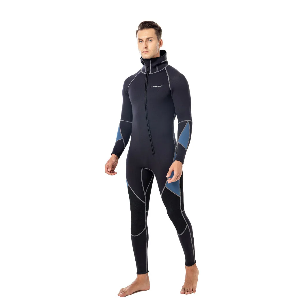 3MM Neoprene Wetsuit Front Zipper Men Kite Surf Diving Suit Kayak Swim Scuba Diving and Snorkeling Hood Spearfishing Wetsuits