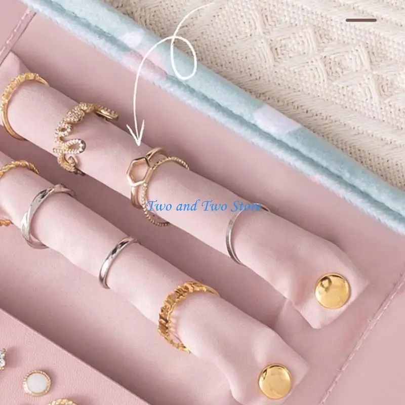 

HX6F Elegant Brown/Green/Pink Jewelry Travel Business s Jewelry Accessories Storage Container Holder