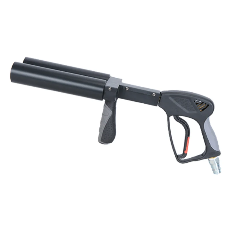 Interactive Atmosphere Props Double Barrel DJ Gun Bar CO2 LED Air Column Gun Stage Performance CO2 Spray Paper DJ Gun