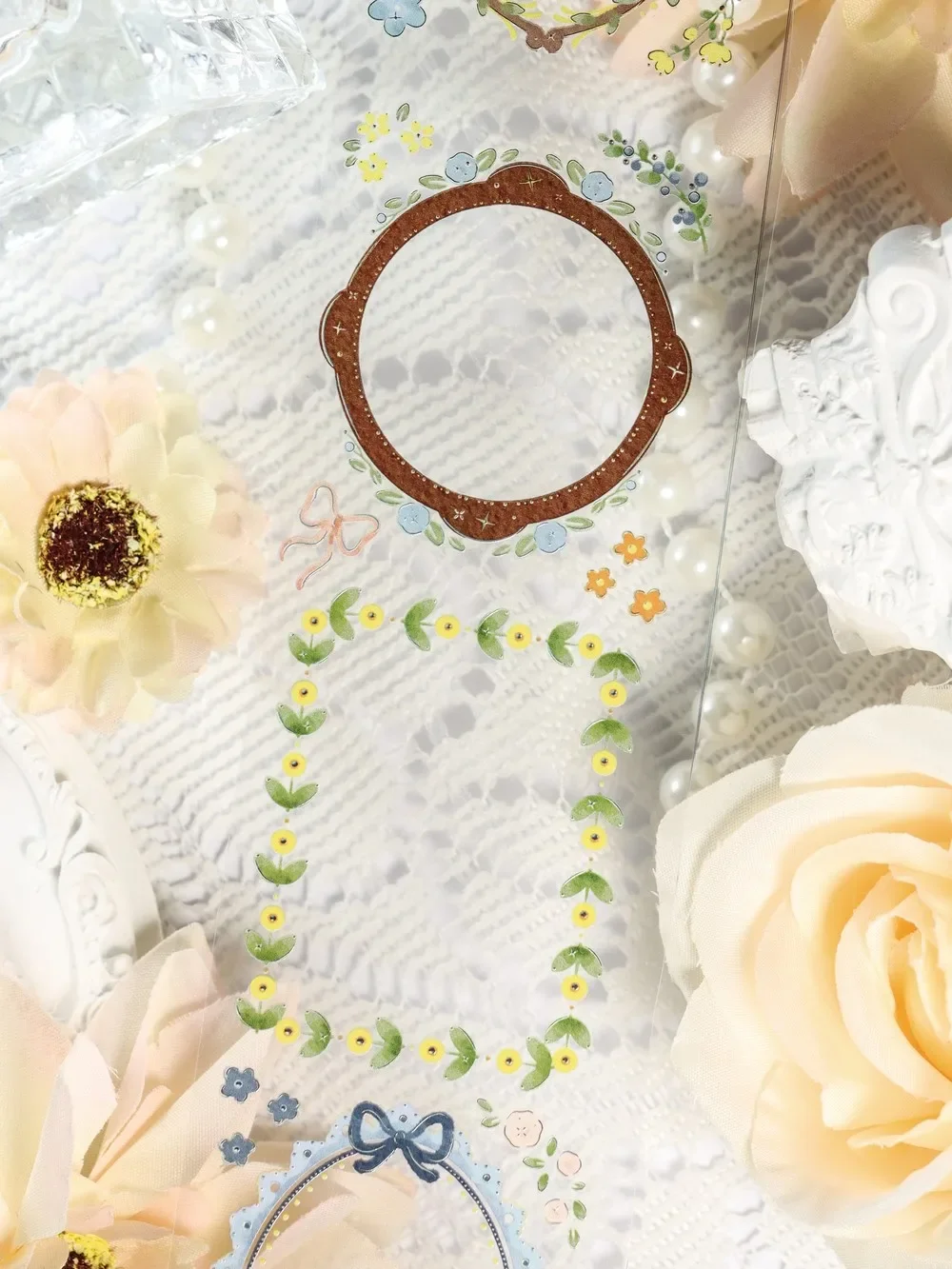 مجلة الزخرفية إطارات بسيطة الذهب الليزر لامعة اشي PET الشريط #6