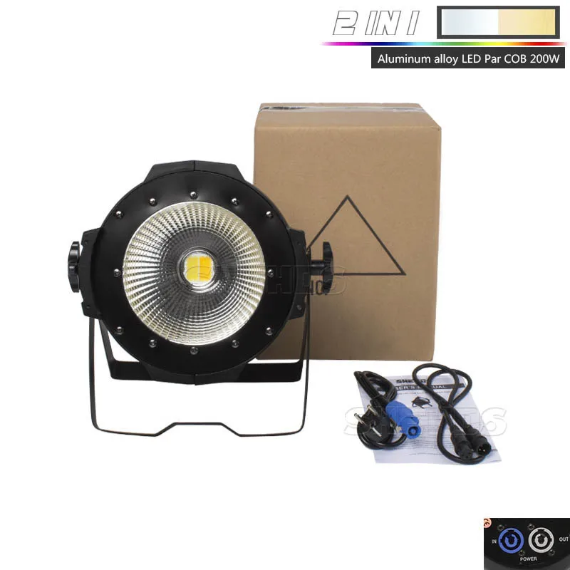 SHEHDS 6/4/2PCS LED 200W COB Warm White & Cool White Par Light For DJ Disco Party Nightclub Wedding Church Stage Lighting