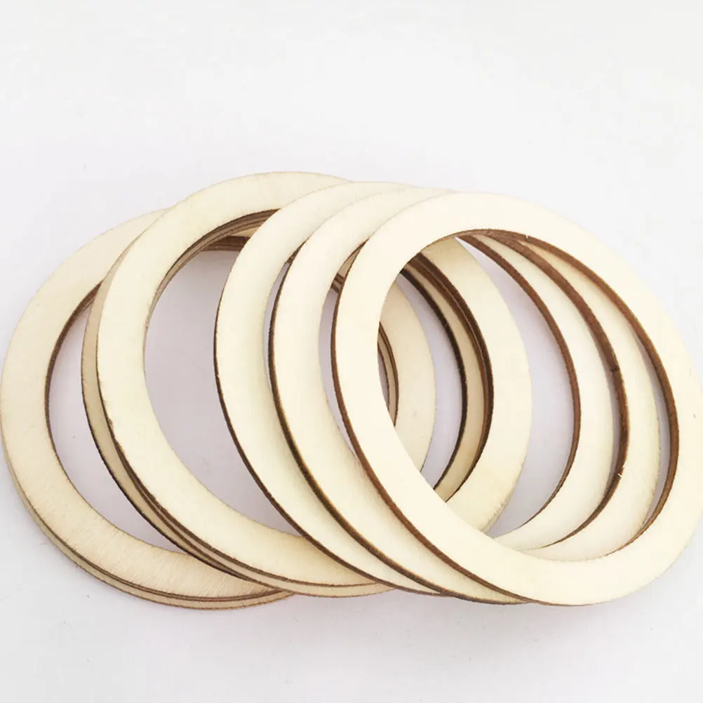 

100 Pcs Circle Wood Chip Accessories Pendant Round Decoration Lace Wooden DIY Disc