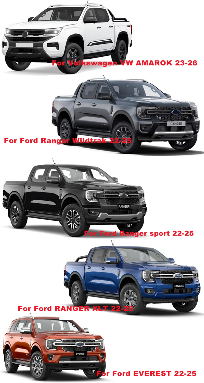ABS Chrome Rearview Mirror Covers  For Volkswagen VW AMAROK 2023 2024 2025 2026 Double Cabin For Ford RANGER EVEREST 2022-2025 view 6