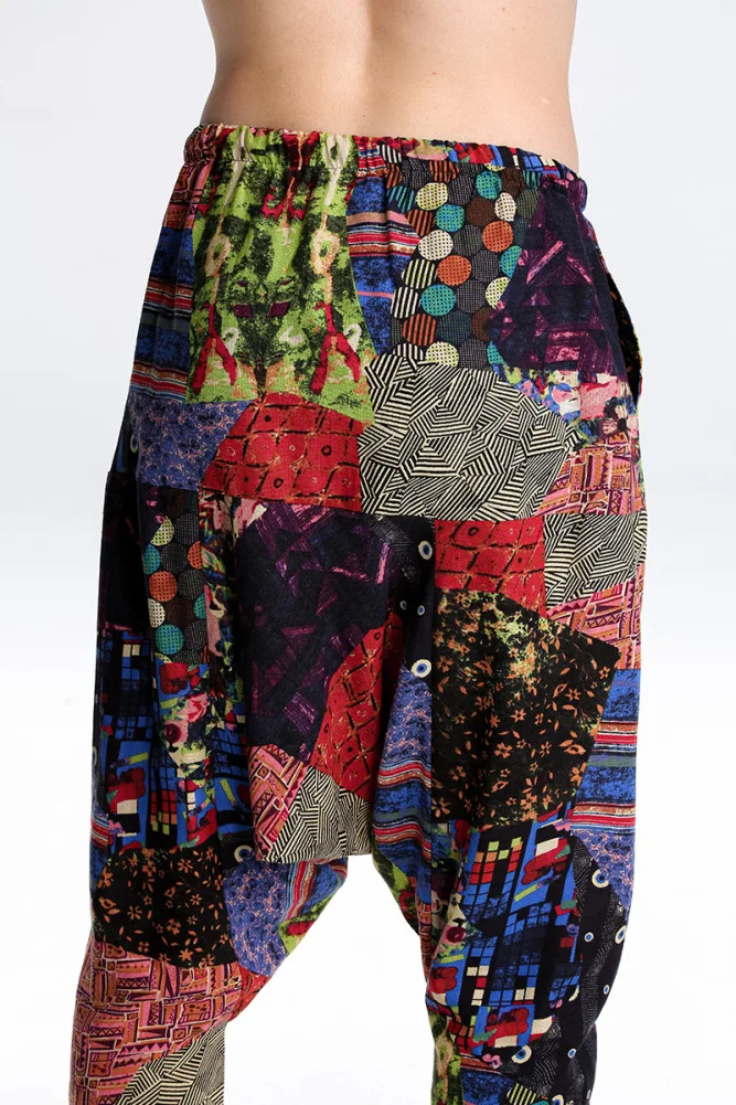 سراويل حريم بفتحة متدلية فضفاضة ، نمط عرقي ، بيع بيع بالجملة ، انخفاض الشحن