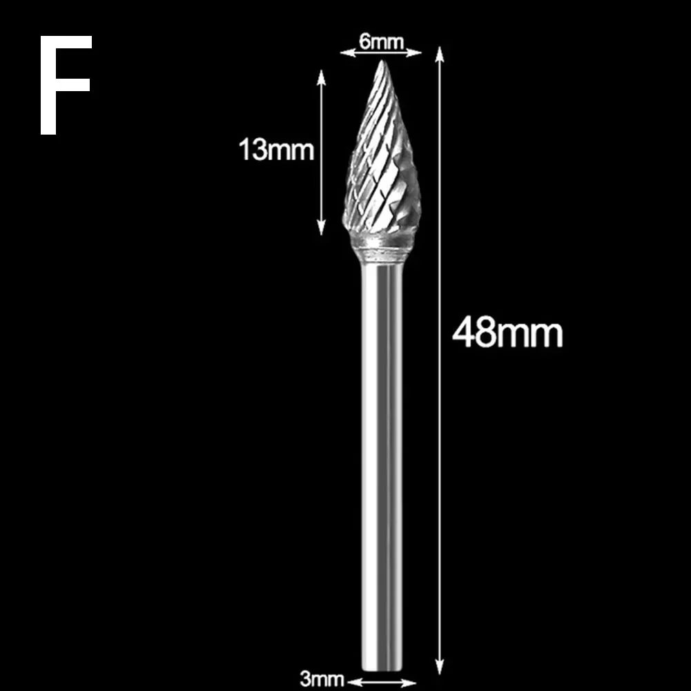 

1pc 3x6mm Tungsten Carbide Burrs Rotary Drills Die Grinder Carving Bits Double Cut Tungsten Steel Grinding Head Hard Alloy Files