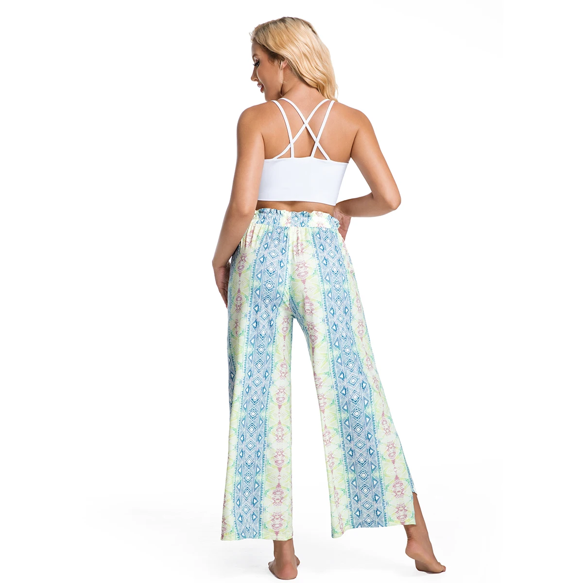 

Женские прямые брюки с высокой талией, широкие брюки для йоги, дышащие свободные спортивные штаны для спортзала, бега, повседневной носки, леггинсы для йоги