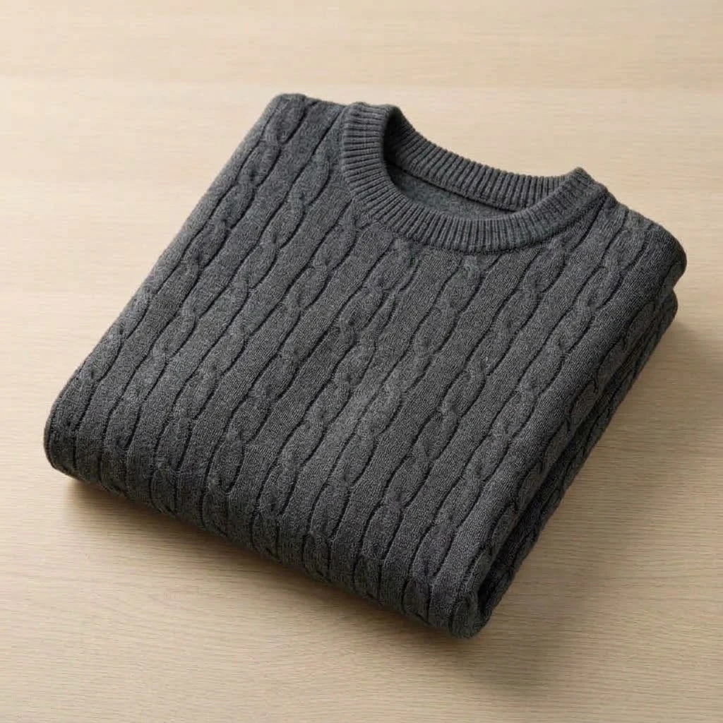 Neue Herbst-Pullover mit Zopfmuster, weiche Rundhals-Langarm-Strickpullover, warme Thermo-Pullover, Oberteile, Winterbekleidung, Mäntel – Detail 14