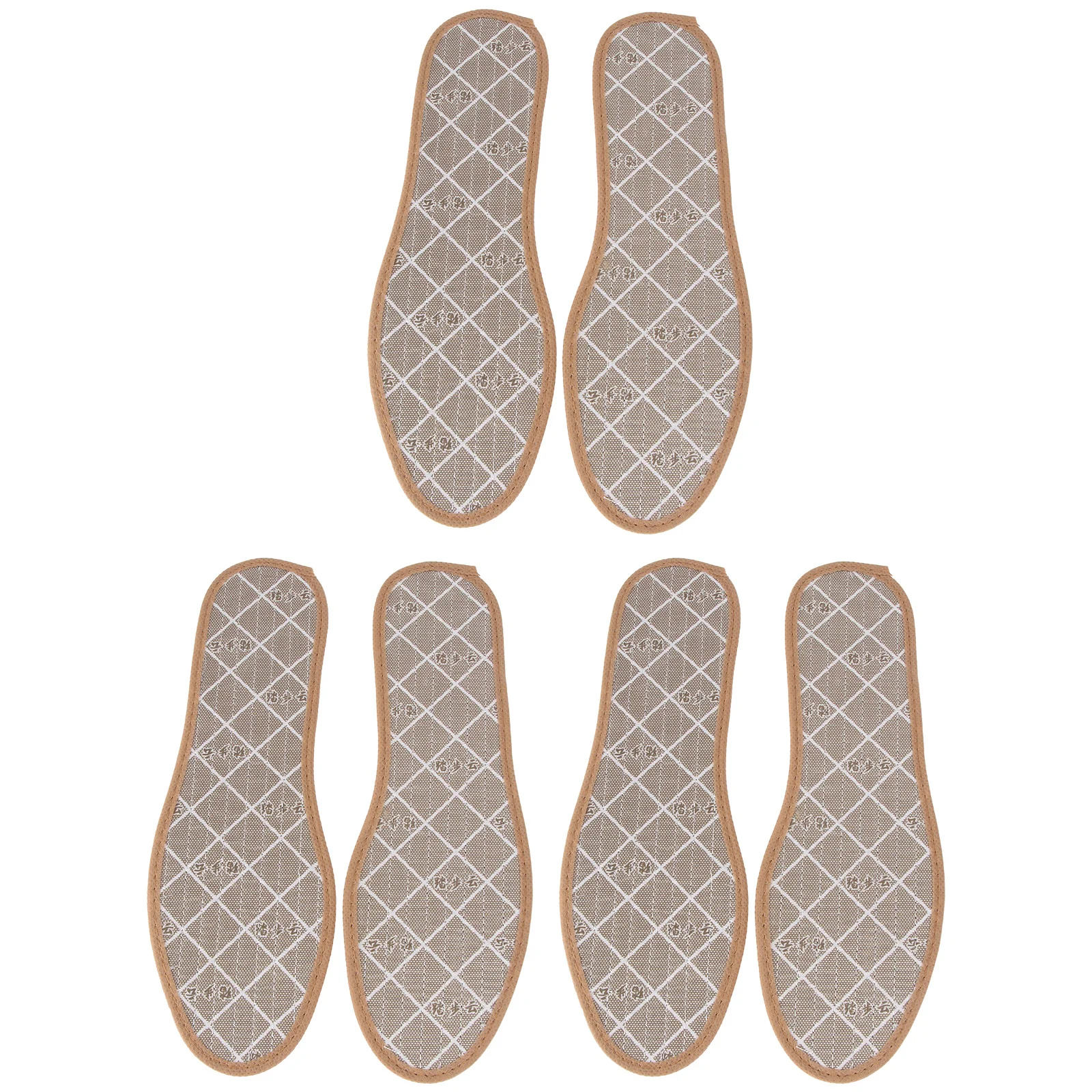 3Pairs Bamboo Charcoal Insoles Odor Control Durable Breathable Shoe Cushions Sports Shoe Pads Foot Care Size 40