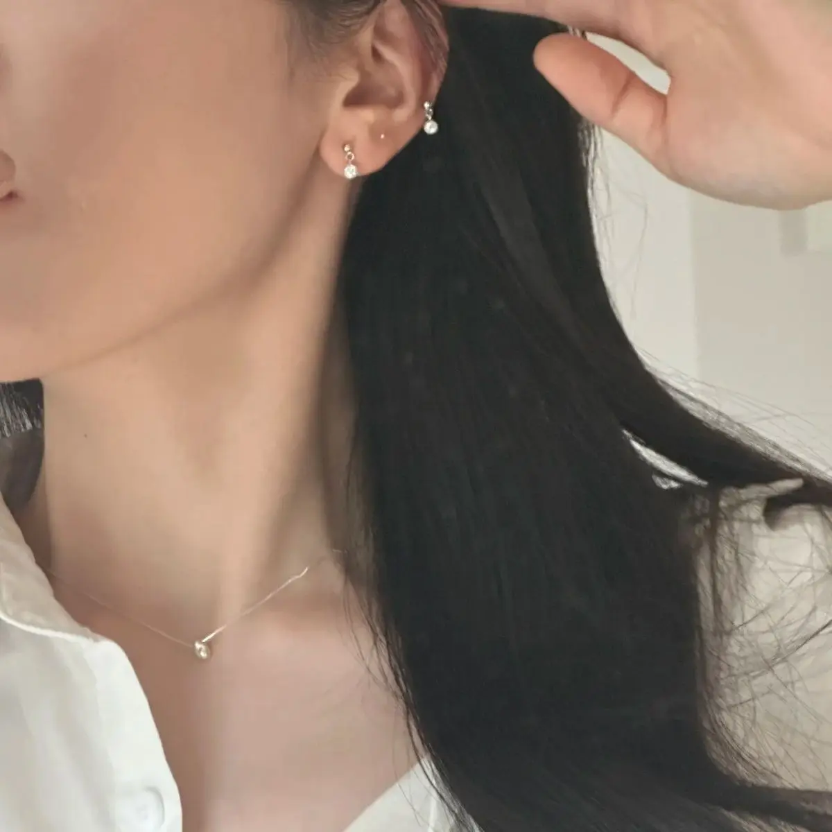 جديد 925 فضة عقد من اللؤلؤ شخصية بسيطة سحر هندسية قلادة المختنق هدية عيد ميلاد المرأة غرامة مجوهرات