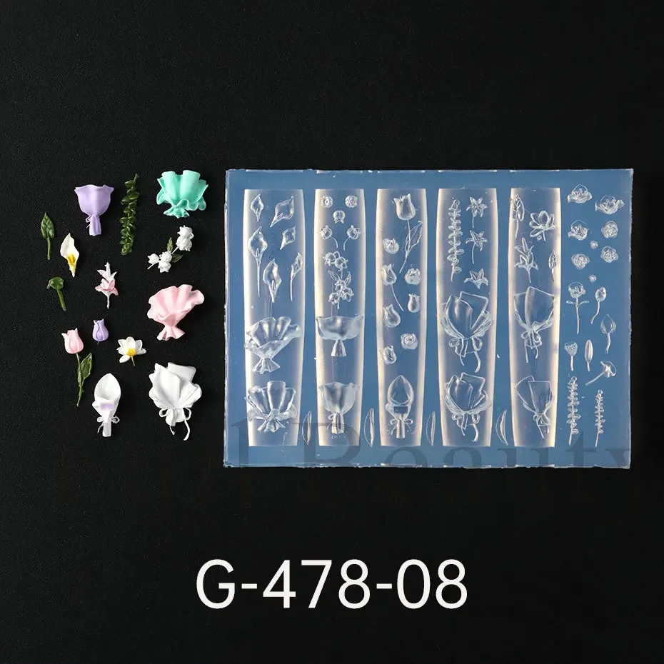 

1pc Tulip Butterfly Belt Fastener Apple 3D Acrylic Mold Nail Art Decorations Nails DIY Design Silicone Nail Art Nails Mold