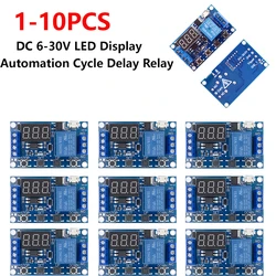 1-10PCS DC 6-30V Support Micro USB 5V LED Display Automation Cycle Delay Timer Switch Off Delay Time Relay 6V 9V 12V 24V