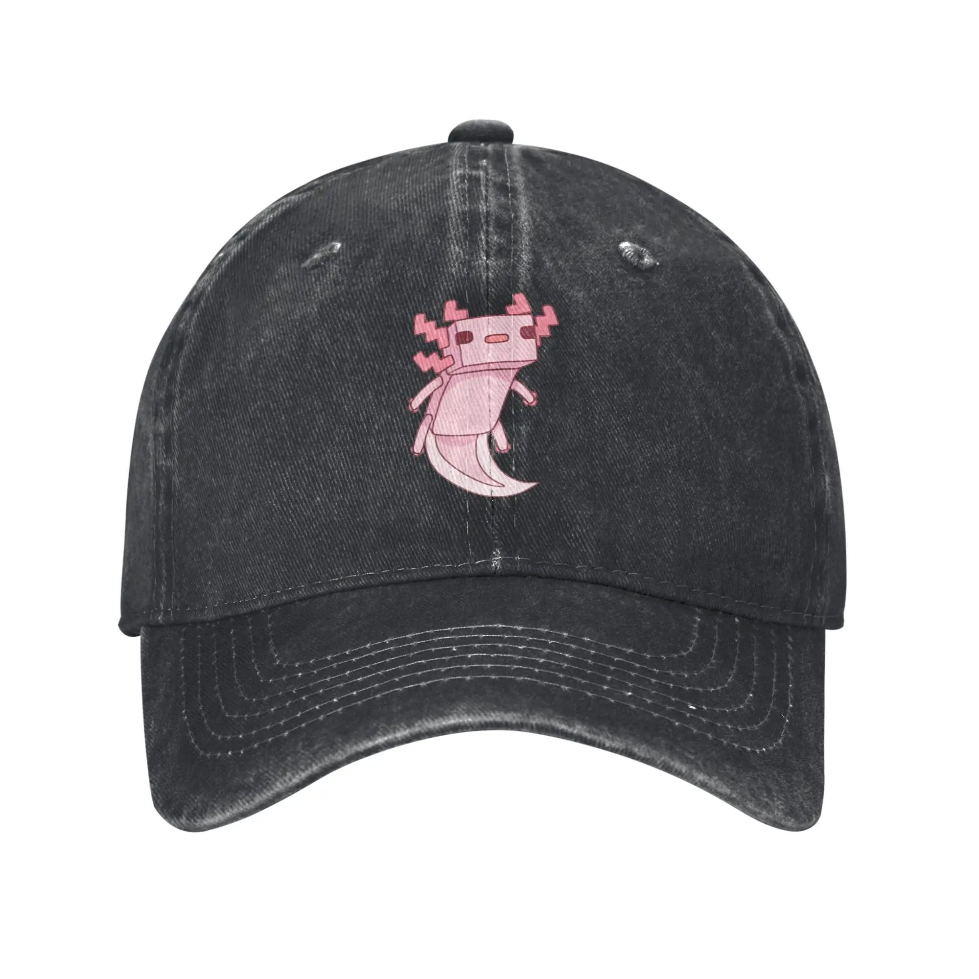 Pixel Axolotl Fashion Baseball Cap  Graphic Women Hat  Parent-Child Outing Women Hat