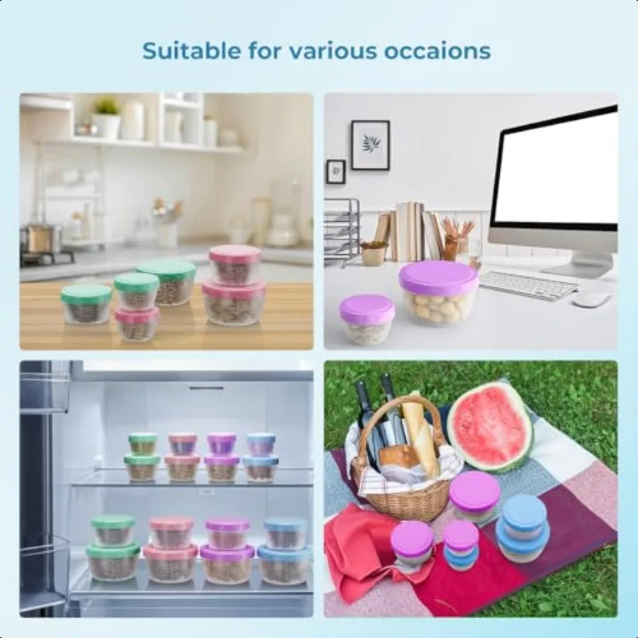 16Pack Food Storage Containers with Lids BPAFree Salad Dring Container to Go Reusable Small Leakproof Plastic Containers for Me