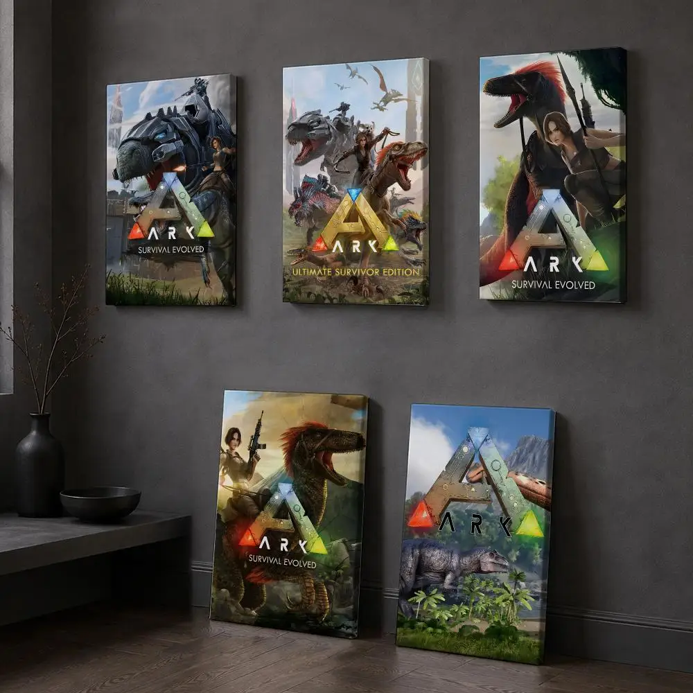 A-ARK S-Survival E-Evolved SVG Framed Wall Painting Wood Framed Canvas Poster Wall Art For Bedroom Hallway Bar Office Home Decor