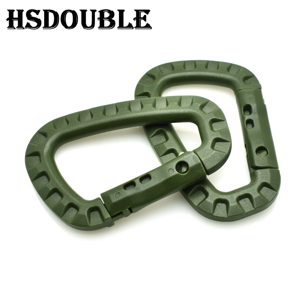 4 Pcs/Lot Carabiner Snap Hanging Hook D-Ring Spring Plastic Strong Tactical Tac Link Backpack EDC Tool Keychain